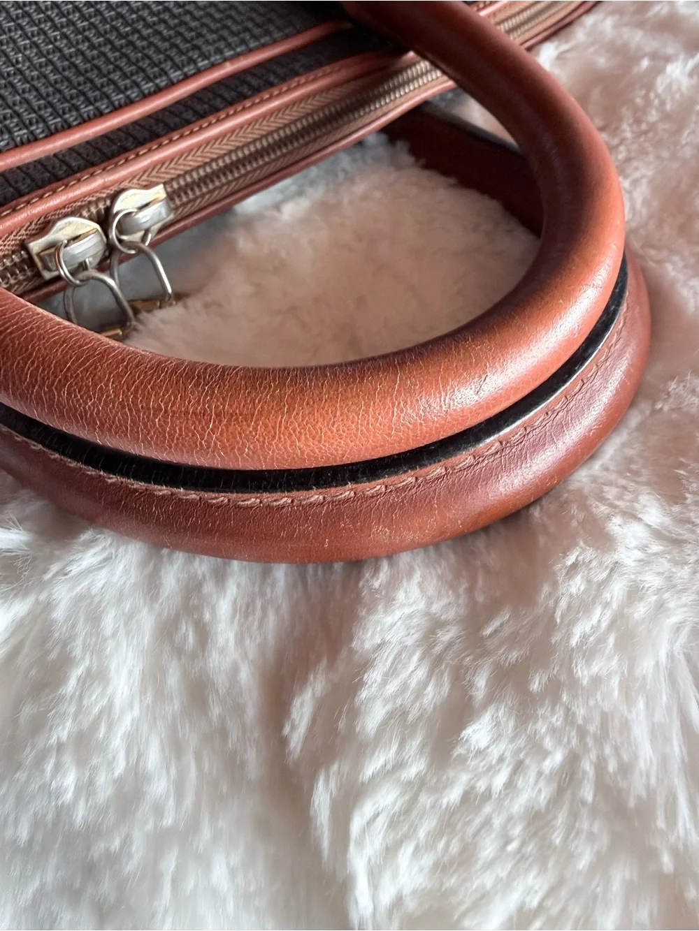 Bally Black Briefcase with Brown Leather Trim
